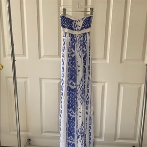 Size S, maxi dress, strapless, stretchy top